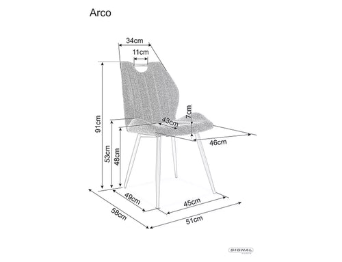 Esszimmerstuhl mit Samtstoff Arco Beige (1)