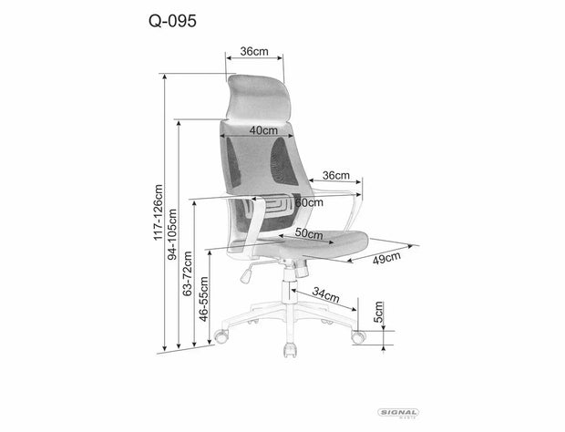 Bürostuhl mit Stoff Q-095 Schwarz (1)