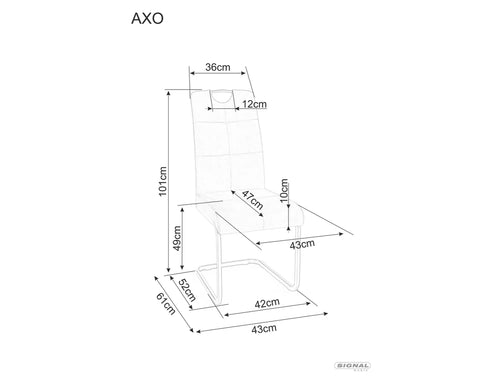 Esszimmerstuhl mit Samtstoff Axo Grau (1)