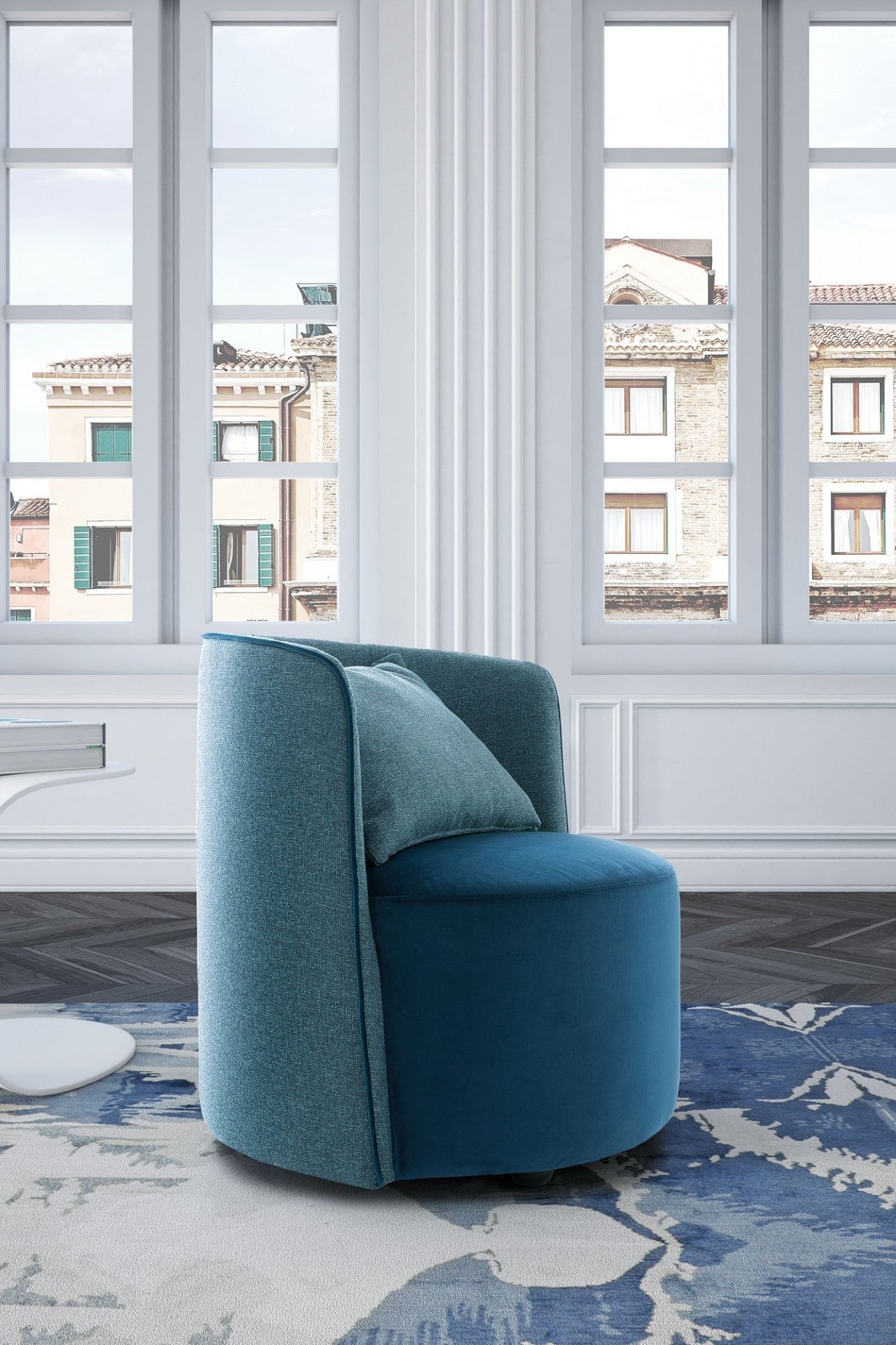 Sessel mit Stoff Isa Blau (2)