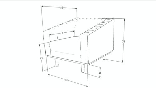 Sessel mit Samtstoff Asparo I Grau (1)