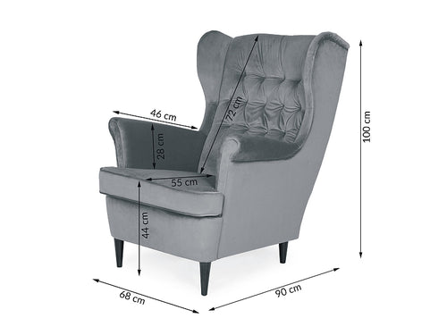 Sessel mit Samtstoff Hartley Schwarz (1)