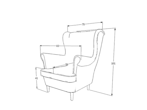 Sessel mit Samtstoff Layne Blau (1)