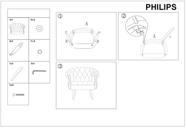 Sessel mit Samtstoff Phillys Grau (2)