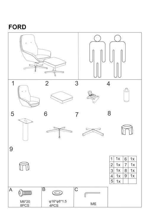 Relaxsessel mit Hocker, aus Samtstoff Fonzi Grau (1)