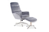 Relaxsessel mit Hocker, aus Samtstoff Nexus Grau