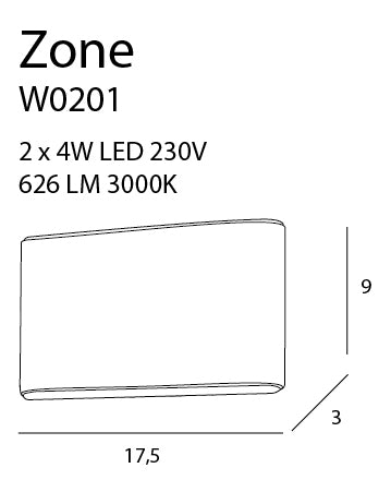 Wandleuchte Zone W0201 Weiß (4)