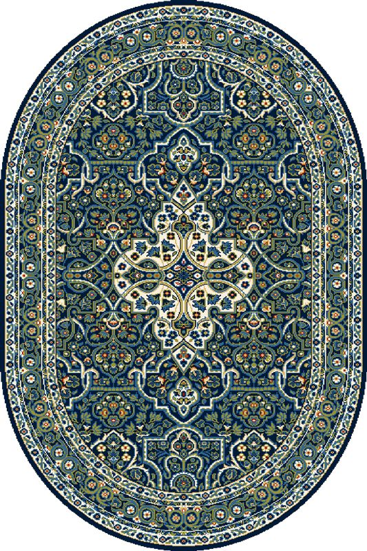 Teppich Wilton Laurus Oval Blau