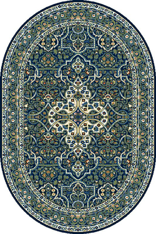 Teppich Wilton Laurus Oval Blau