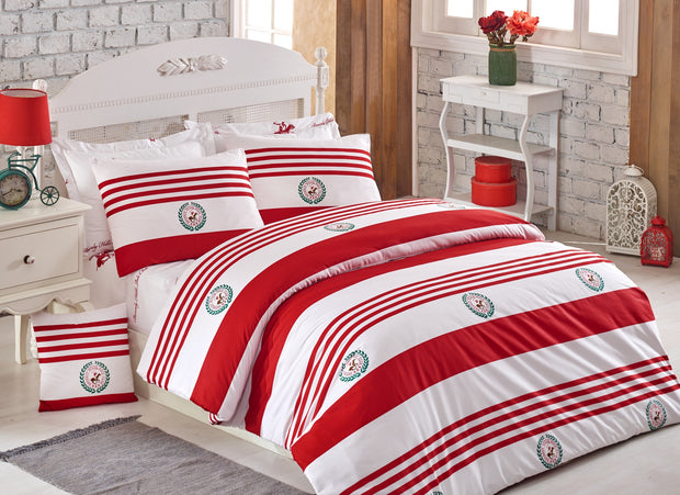 Bettwäsche Ranforce Baumwolle Beverly Hills Polo Club BHPC 003 Rot, 200 x 220 cm