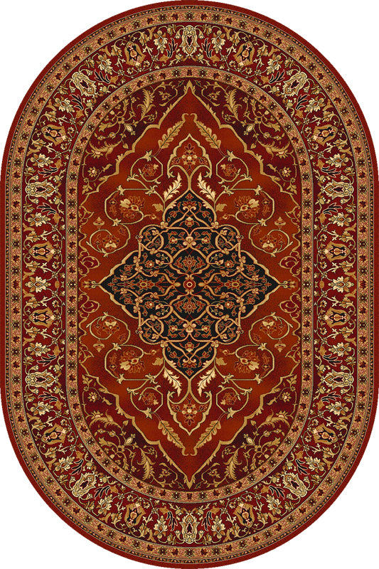 Teppich Wilton Leyla Oval Burgund