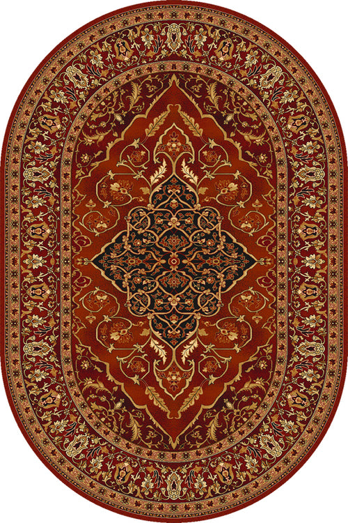 Teppich Wilton Leyla Oval Burgund