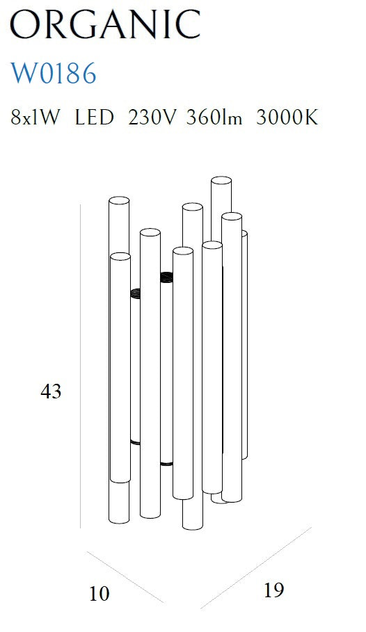 Wandleuchte Organic W0186 Chrom (2)