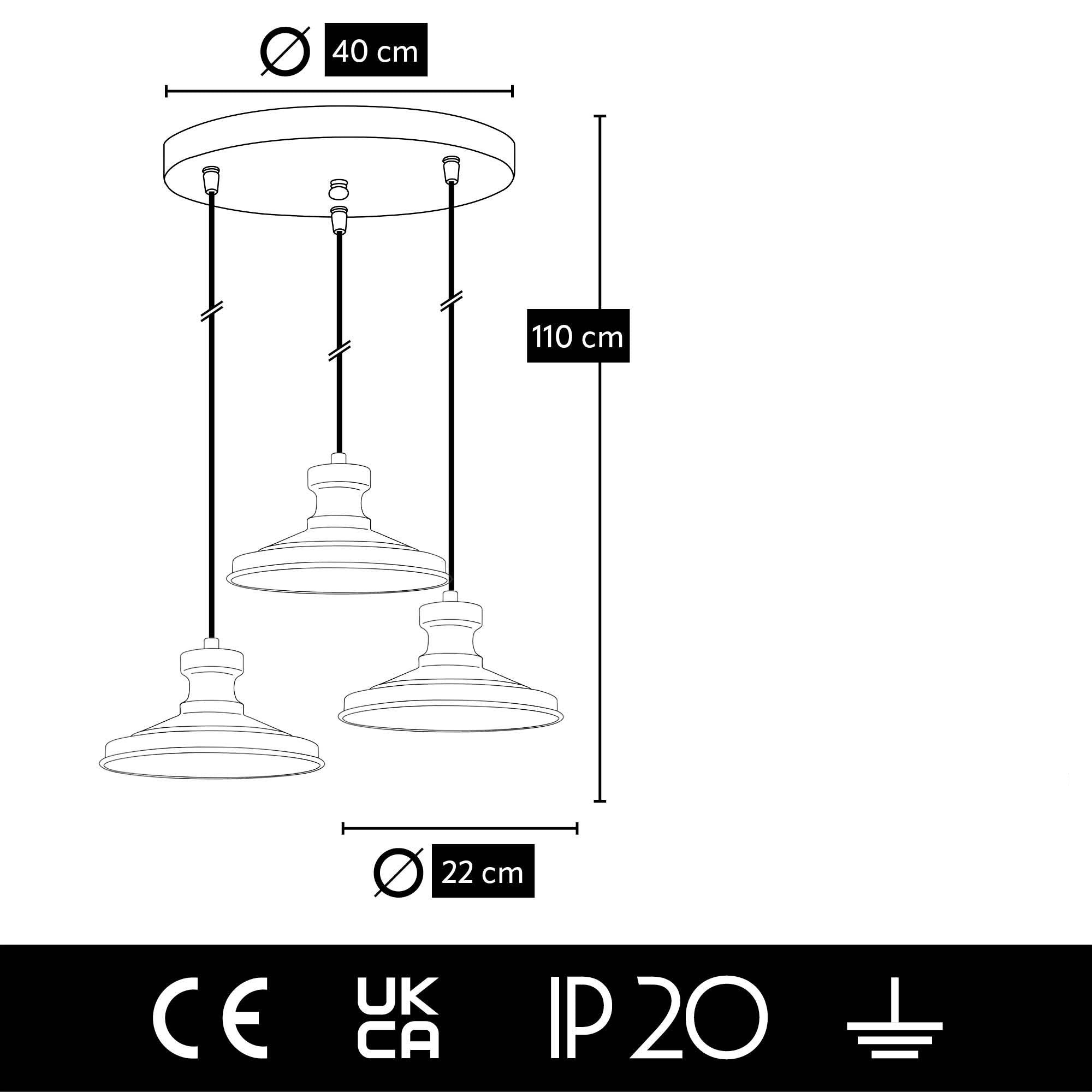 Hängeleuchte Hisar Trio Asimetric Schwarz (4)