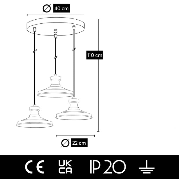 Hängeleuchte Hisar Trio Asimetric Schwarz (4)