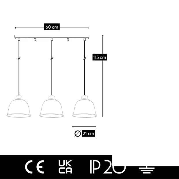 Hängeleuchte Topuz Trio Line Schwarz (4)