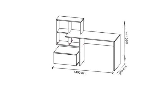 Schreibtisch mit 1 schublade Gracelin Anthrazit (1)