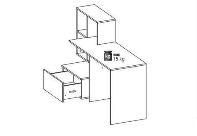 Schreibtisch mit 1 schublade Gracelin Anthrazit (2)