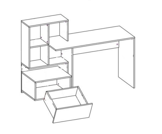 Schreibtisch mit 1 schublade Gracelin Anthrazit (3)