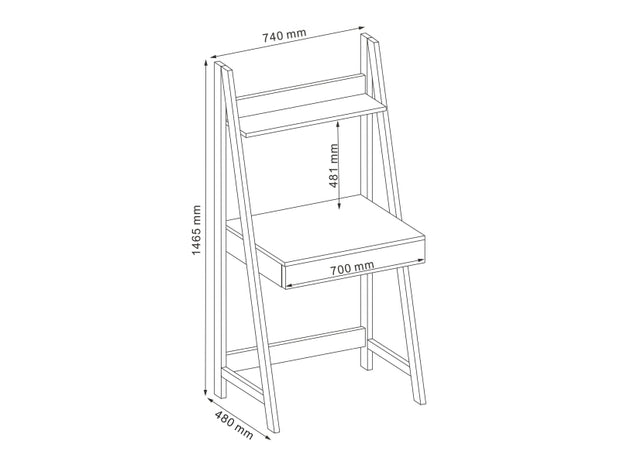 Schreibtisch mit 1 schublade Melisandre B Eiche (8)