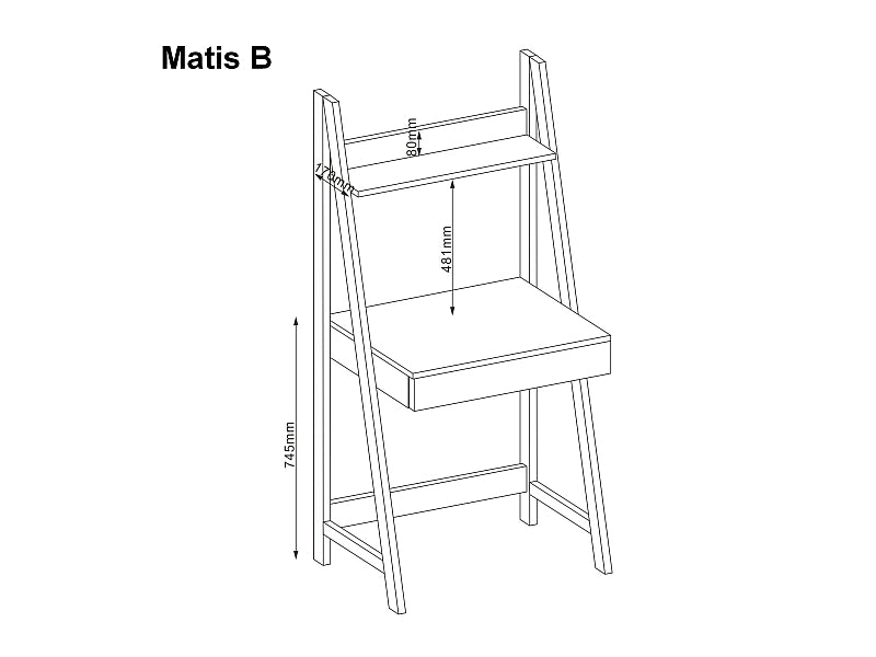 Schreibtisch mit 1 schublade Melisandre B Eiche (7)