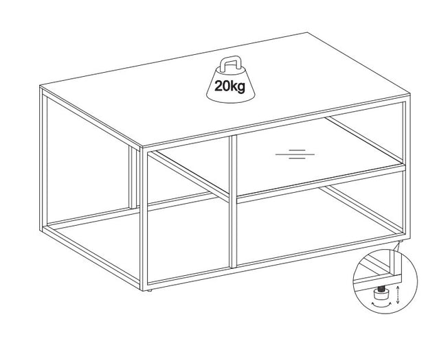 Couchtisch Alisma Duo Rectangle Weiß (8)