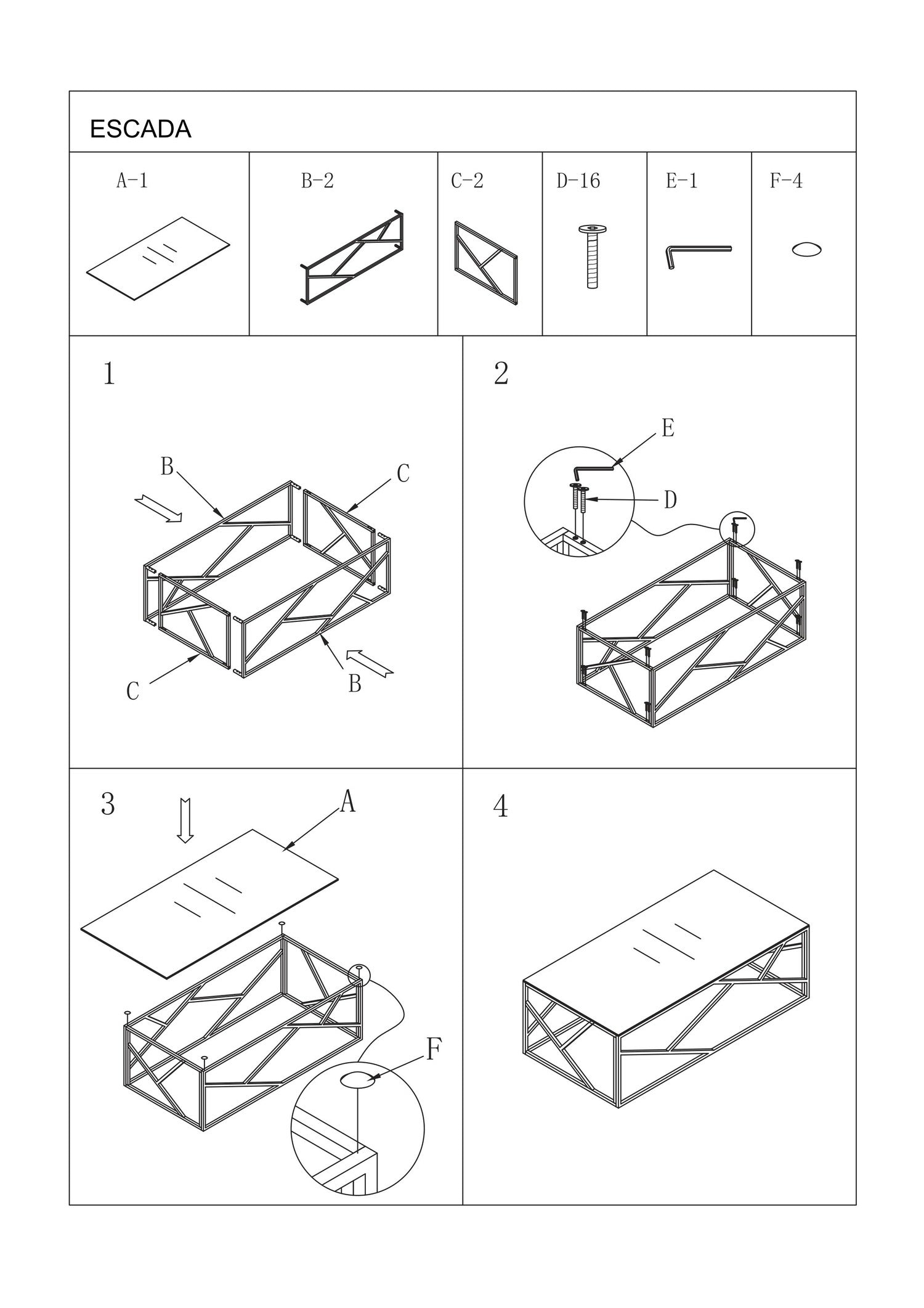 Couchtisch Estacio A II Weiß (4)