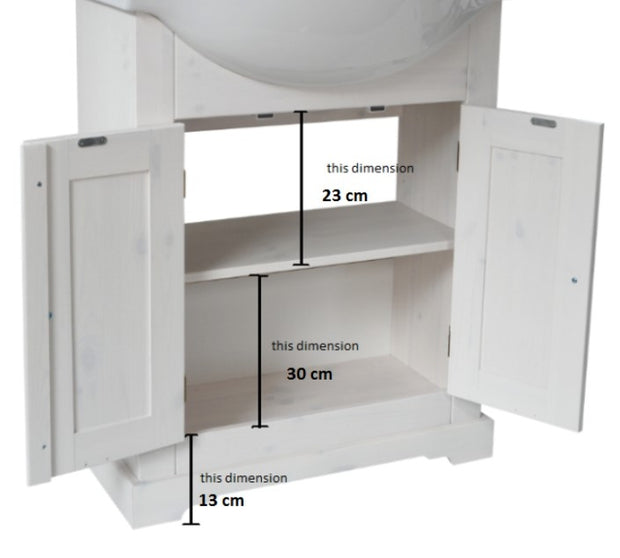 Waschtisch mit Unterschrank 65 cm, Romantic Weiß (3)