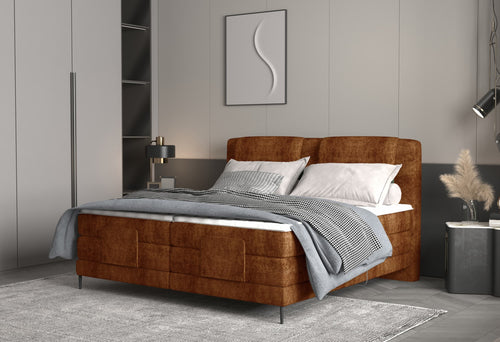 Boxspringbett mit Elektromotor, aus Stoff, Waves Rost & WRSLPL-PAT-WAVE-BOXSPRING-2023-ROSARIO-472