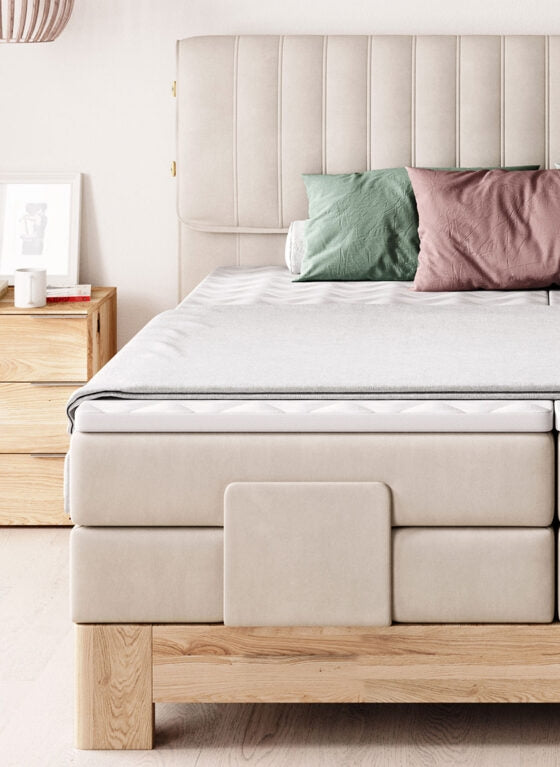 Boxspringbett mit Elektromotor Elsales Legno Creme (2)
