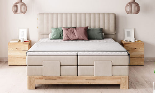 Boxspringbett mit Elektromotor Elsales Legno Creme (1)