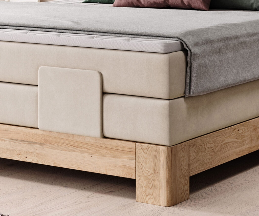 Boxspringbett mit Elektromotor Elsales Legno Creme (5)