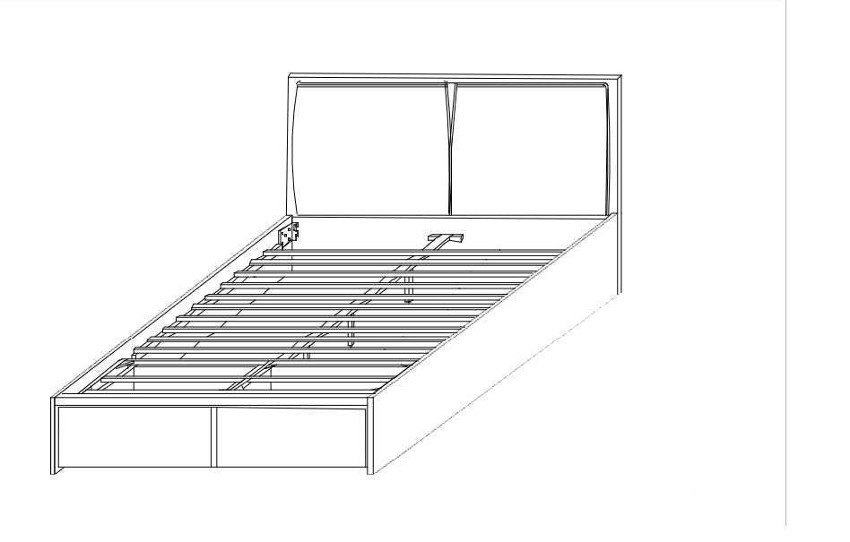 Bett mit 2 schubladen, Harmones Grau (1)