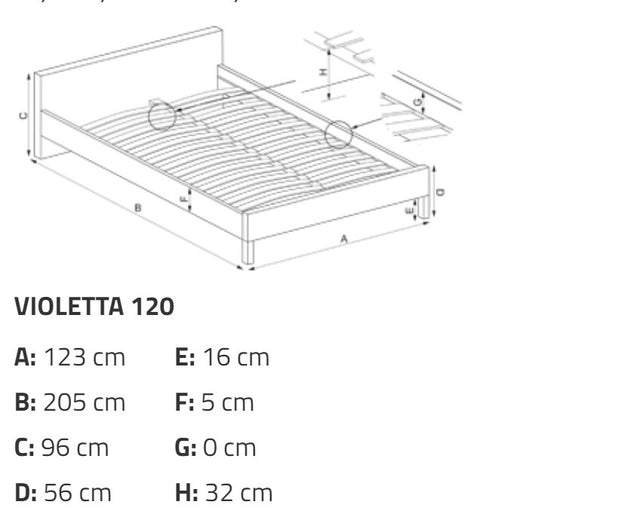 Bett aus holz und metall Violetani Schwarz (2)