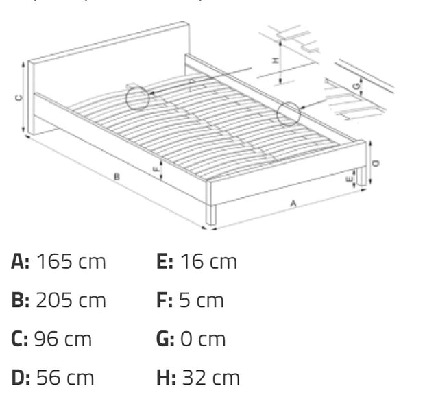 Bett aus holz und metall Violetani Schwarz (4)