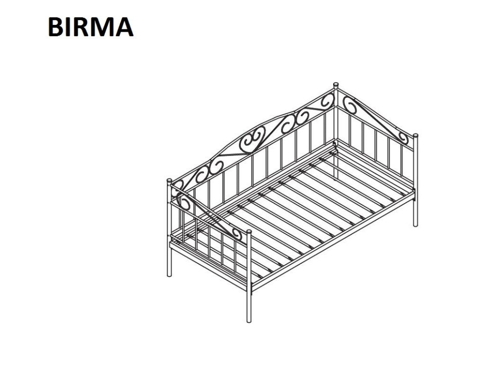 Tagesbett Metall Brinda Weiß (1)