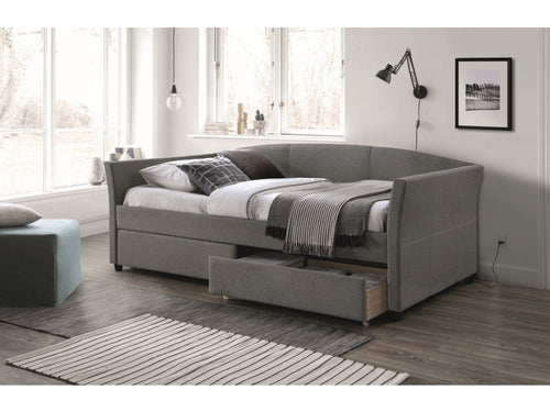 Tagesbett mit 2 schubladen, aus Stoff Lanton Grau & SMP-PAT-DIVAN-LANTA-GREY