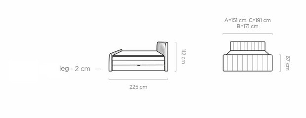 Boxspringbett mit Bettkasten Carino Braun (7)