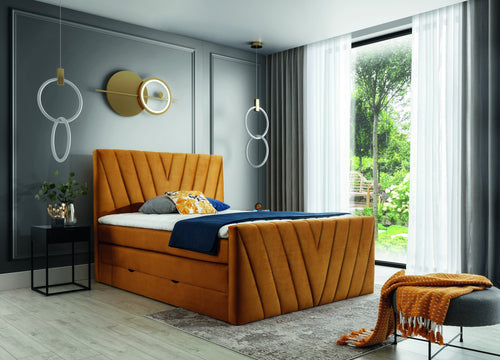 Boxspringbett mit Bettkasten, aus Samtstoff, Candys Nube & ELTMPL-BED-CANDICE-BOXSPRING-NUBE