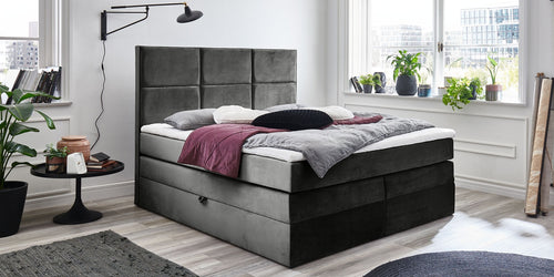 Boxspringbett mit Bettkasten, aus Samtstoff, York Anthrazit & MZRPL-BED-YORK-BOXSPRING-VELUTTO-19