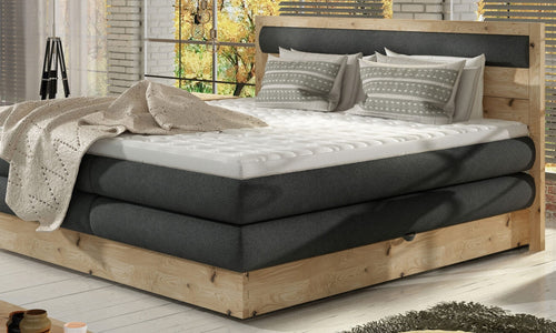 Boxspringbett mit Bettkasten Diorissimo Legno Grau (1)