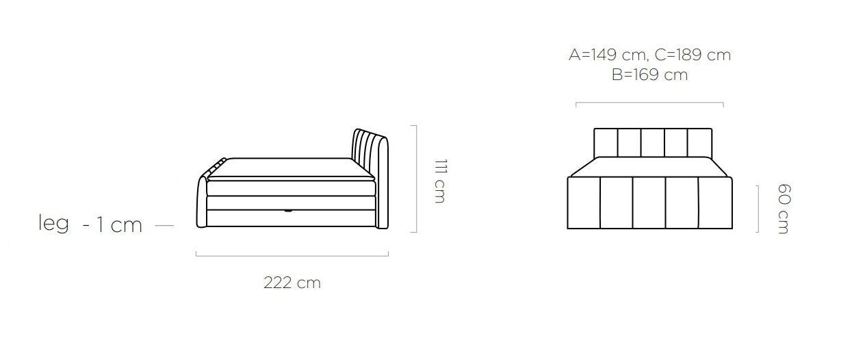 Boxspringbett mit Bettkasten Frescole Türkis (7)