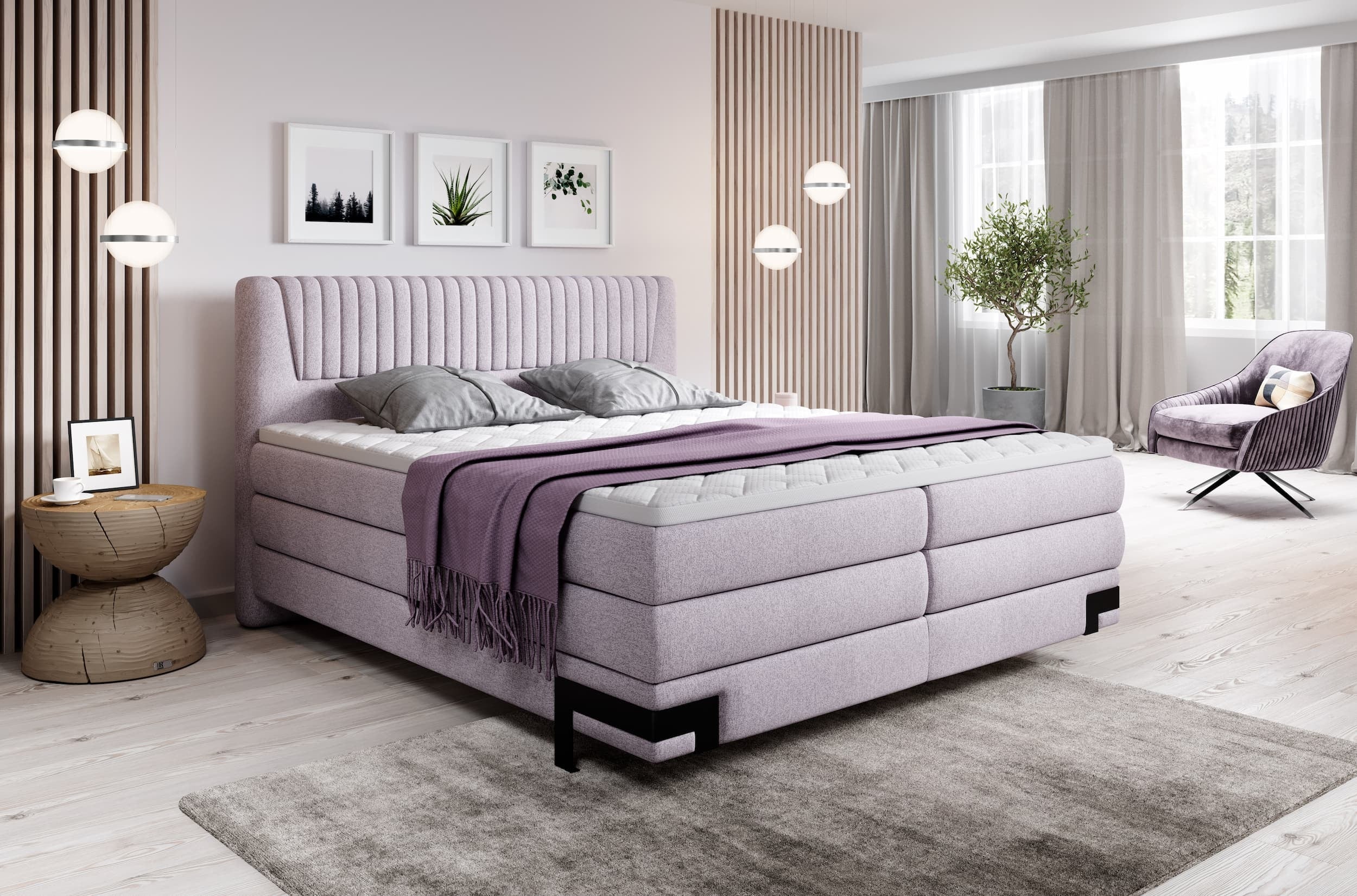 Boxspringbett mit Bettkasten Paliso Lila & WRSLPL-PAT-PALIO-BOXSPRING & WRSLPL-PAT-PALIO-BOXSPRING