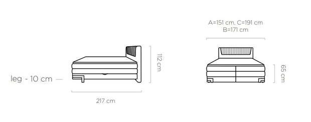 Boxspringbett mit Bettkasten Paliso Lila (6)