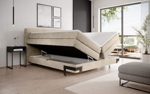 Boxspringbett mit Bettkasten Valentis Creme (1)