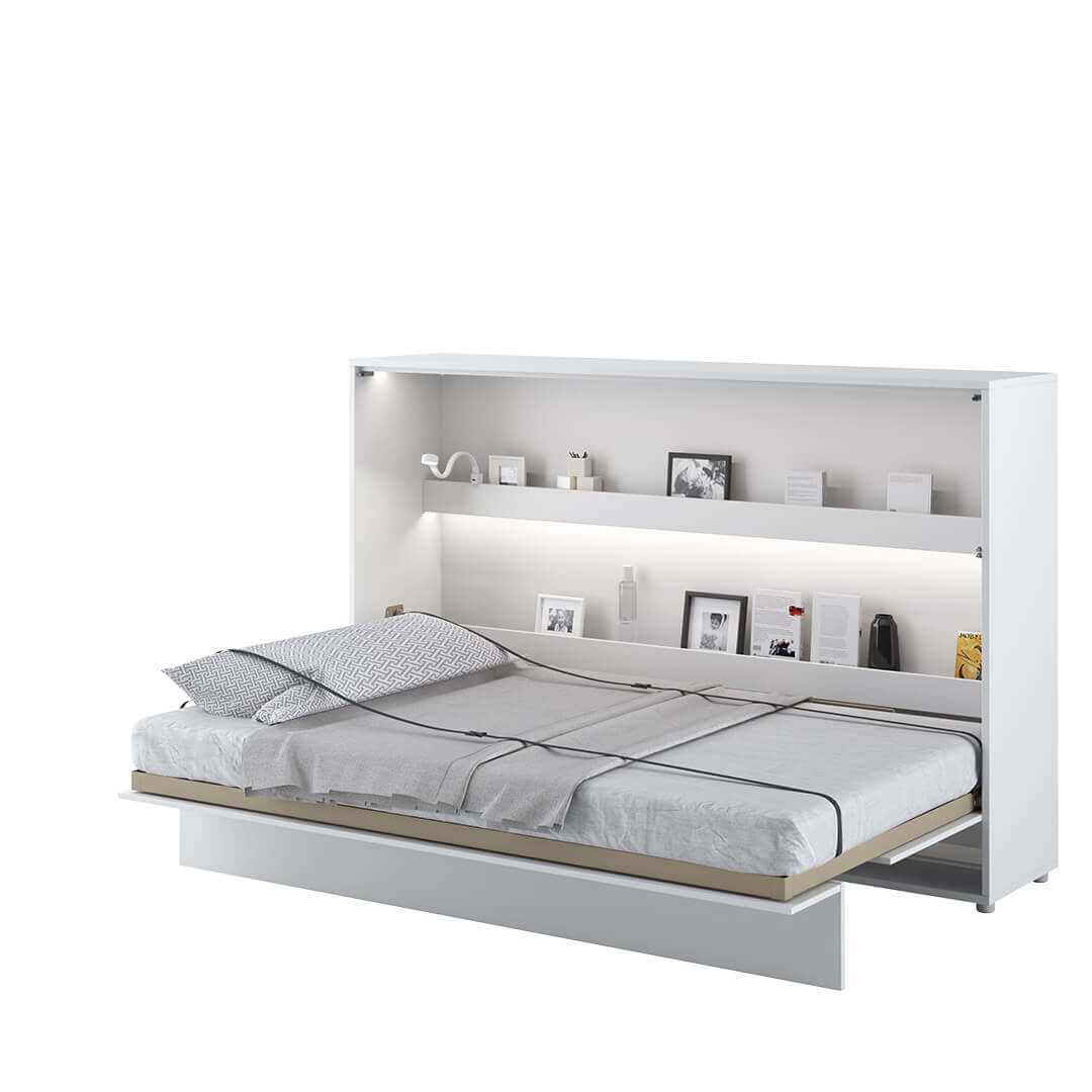 Wandklappbett Funktionsbett inkl. Lattenrost, Bed Concept Orizzontale Weiß Matte, 120 x 200 cm (2)