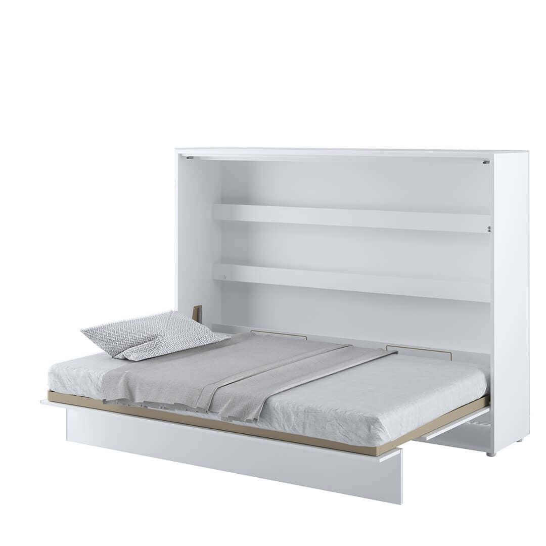 Wandklappbett Funktionsbett inkl. Lattenrost, Bed Concept Orizzontale Weiß Matte, 140 x 200 cm (1)