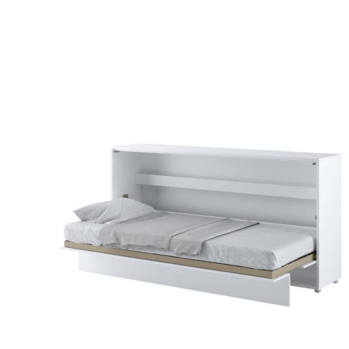 Wandklappbett Funktionsbett inkl. Lattenrost, Bed Concept Orizzontale Weiß Matte, 90 x 200 cm (1)