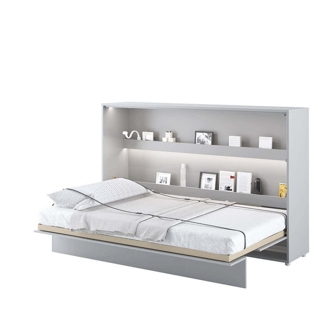 Wandklappbett Funktionsbett inkl. Lattenrost, Bed Concept Orizzontale Grau Matte, 120 x 200 cm (2)