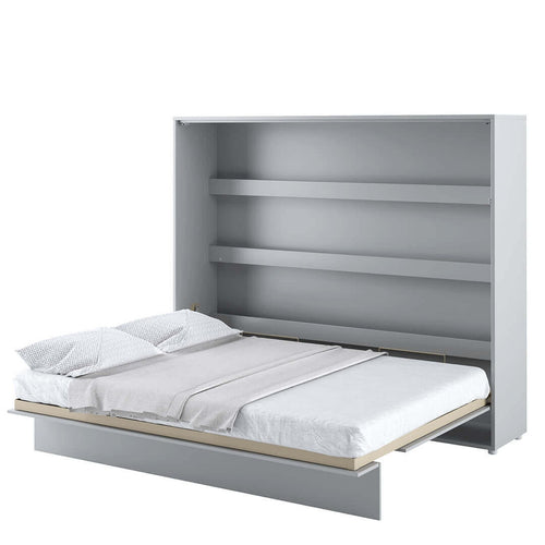 Wandklappbett Funktionsbett inkl. Lattenrost, Bed Concept Orizzontale Grau Matte, 160 x 200 cm